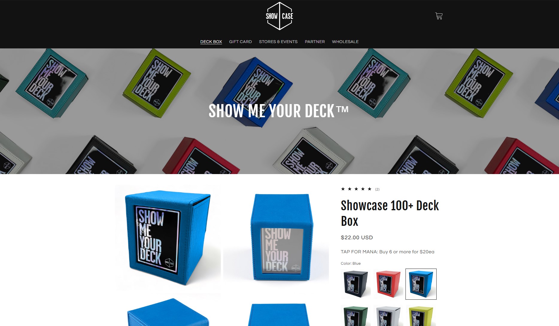 Showcase Deck Box website